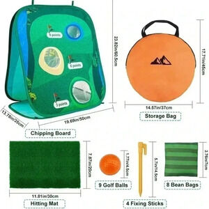 Golf Chipping Cornhole Game Set for Indoor‎ Outdoor with carrying case. N…